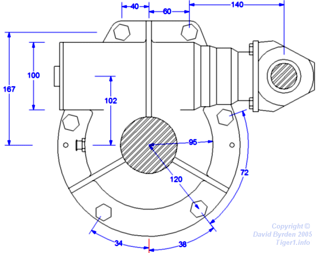 Inside face of gearbox