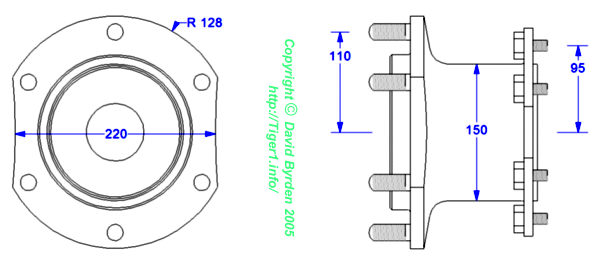 Hub for outer single wheel