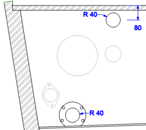 Holes for water pipes